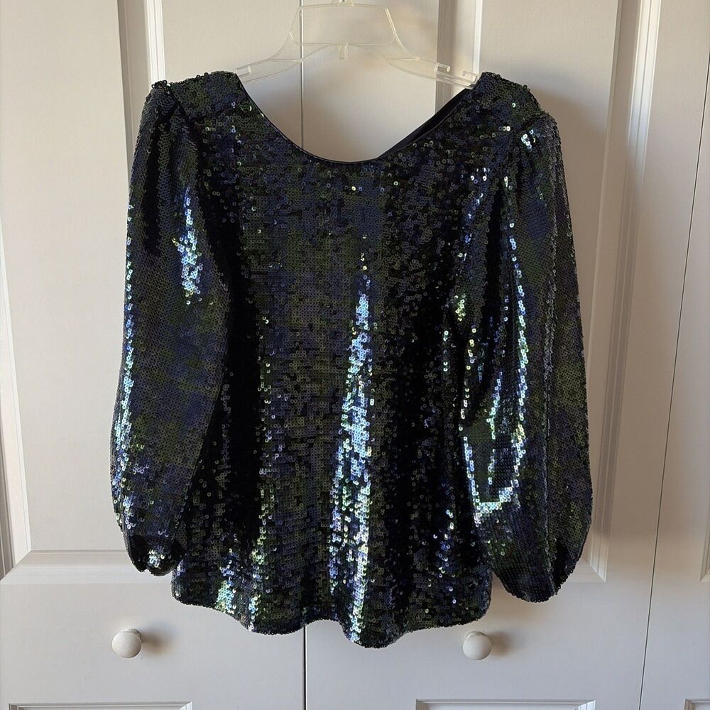Crown & Ivy Women's Tie Back Sequin Top Size Small